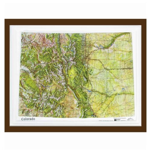 Detailed Colorado topographic map showcasing mountains, valleys, and cities, ideal for outdoor enthusiasts, hikers, and travelers seeking accurate geographic maps.