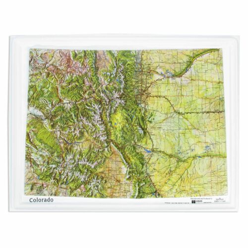 Coloradopolitical and topographic map highlighting mountain ranges, cities, highways, and natural landmarks in Colorado for outdoor enthusiasts and travelers.