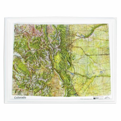 Colorado Satellite Raised Relief Map by Hubbard Scientific