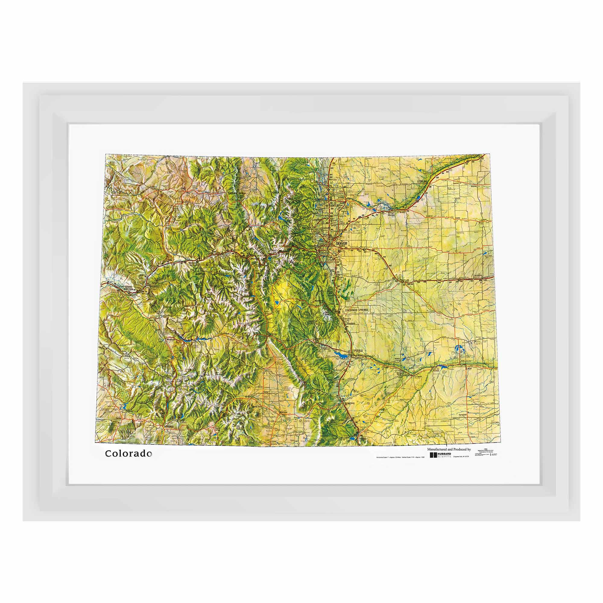 Colorado Satellite Raised Relief Map by Hubbard Scientific - The Map Shop