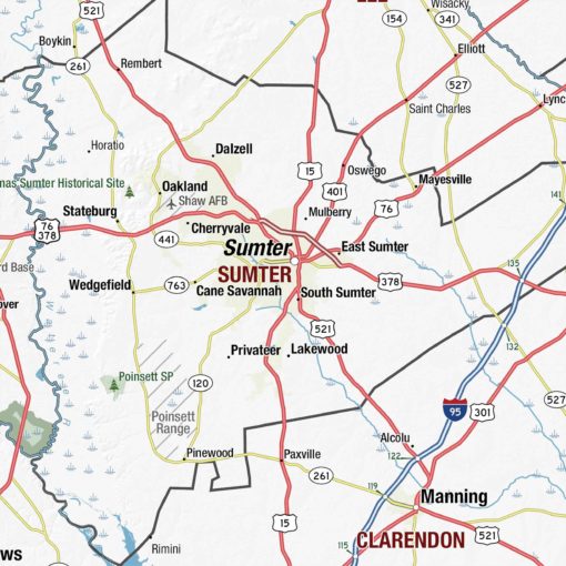 South Carolina State Wall Map by MapShop - Image 3