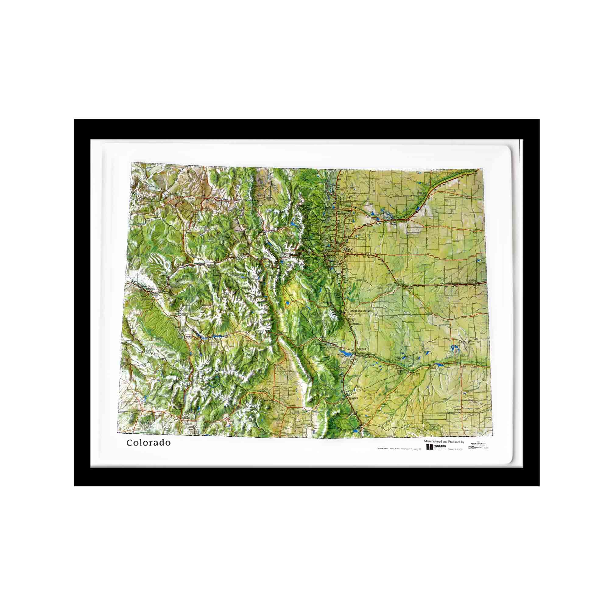 Colorado Satellite Raised Relief Map by Hubbard Scientific - The Map Shop