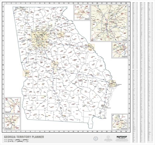 Georgia Territory Planner Wall Map by MapShop