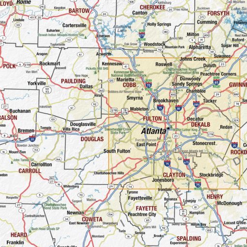 Georgia State Wall Map by MapShop - Image 3