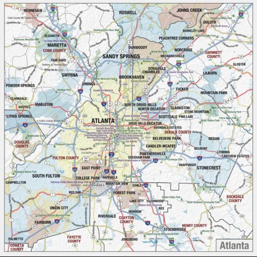 Georgia State Wall Map by MapShop - Image 2