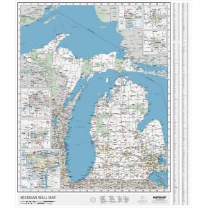Michigan State Wall Map by MapShop