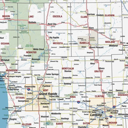 Michigan State Wall Map by MapShop - Image 3