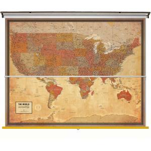 United States & World Pioneer Spring Roller Set w/Backboard by South of Kings
