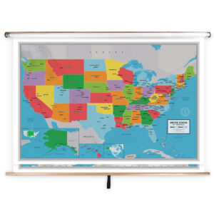 United States & World Scholar Spring Roller Set w/Backboard by South of Kings