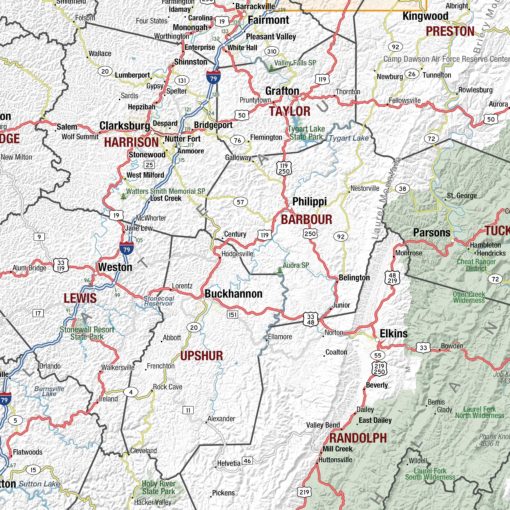 West Virginia State Wall Map by MapShop - Image 3