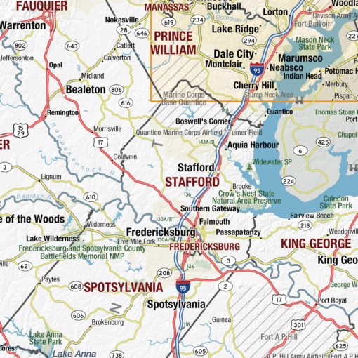Virginia State Wall Map by MapShop - Image 2