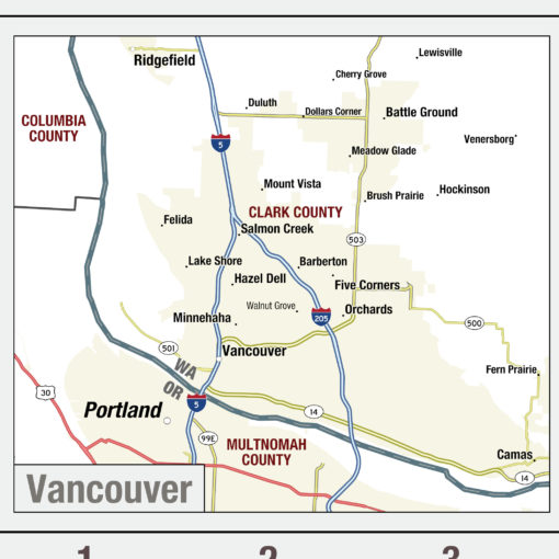 Washington Territory Planner Wall Map by MapShop - Image 3