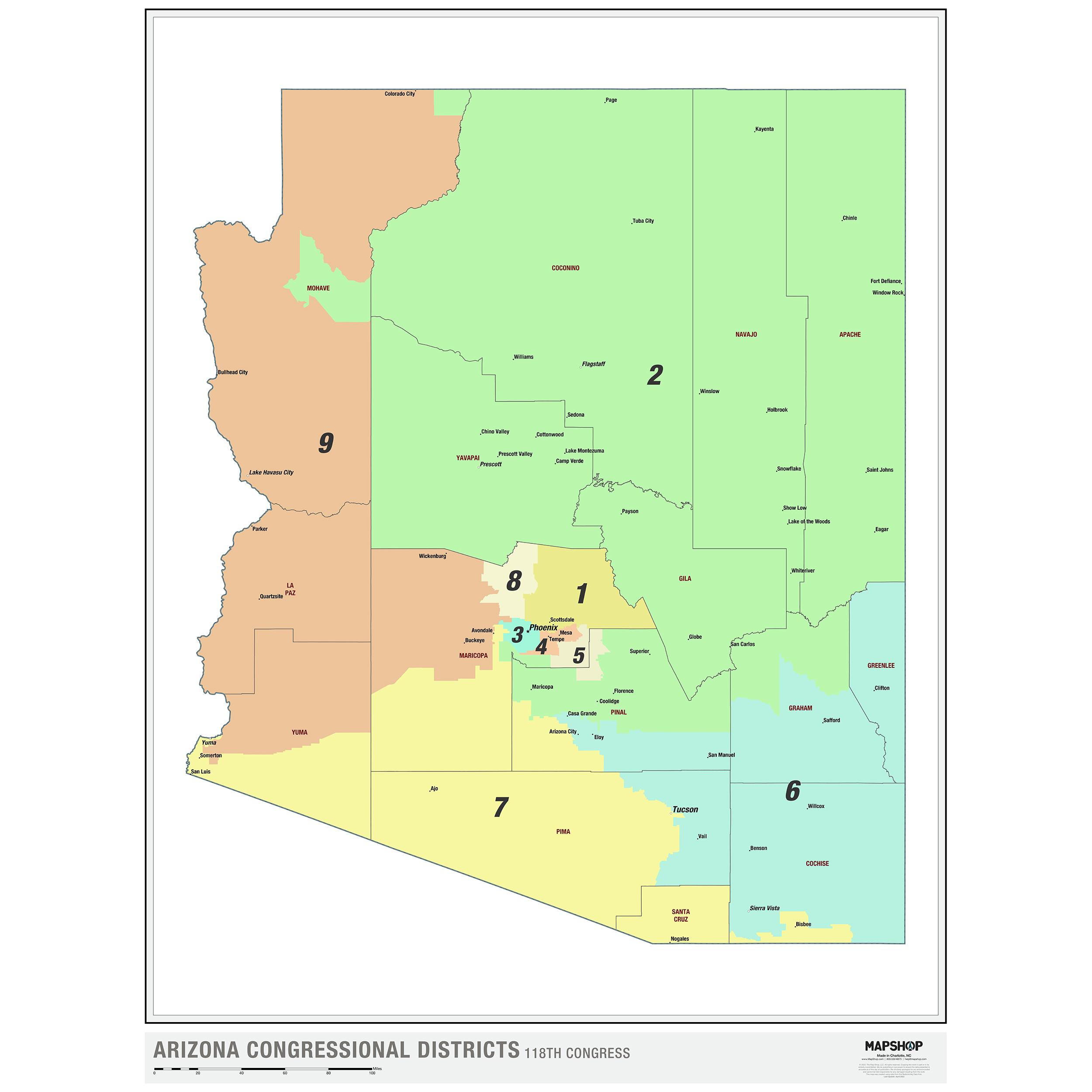 Congressional Districts Arizona Map - Cornie Christean