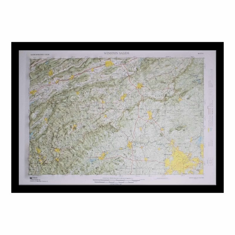 Winston Salem, NC Regional Raised Relief Map by Hubbard Scientific The Map Shop