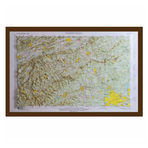 Winston Salem, NC Regional Raised Relief Map by Hubbard Scientific - Image 5