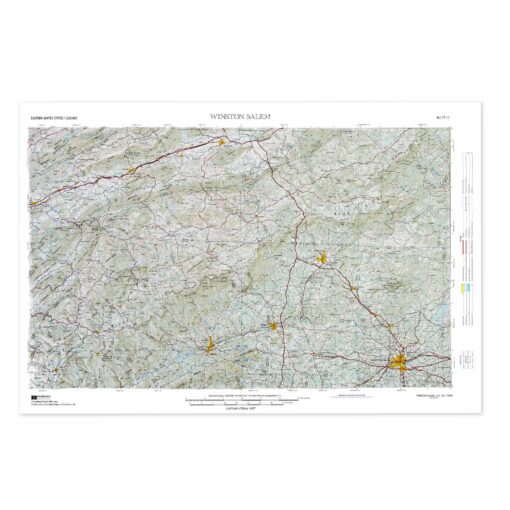 Winston Salem, NC Regional Raised Relief Map by Hubbard Scientific
