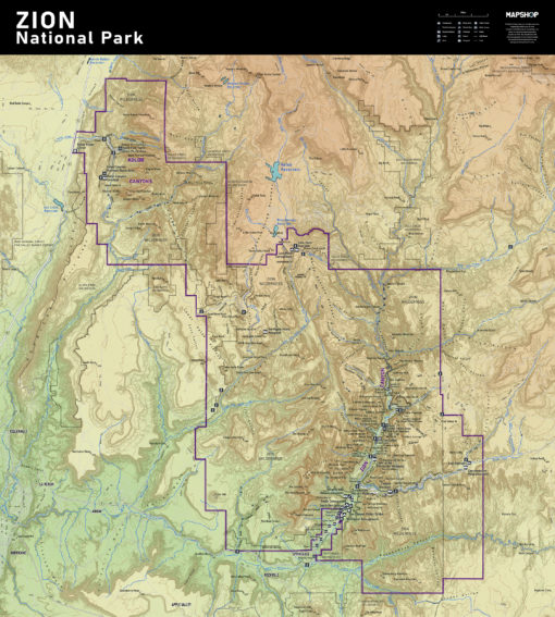 Zion National Park Wall Map by MapShop