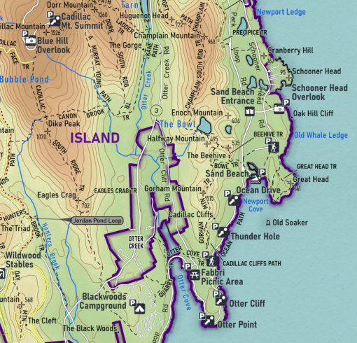 Acadia National Park Wall Map by MapShop - Image 2