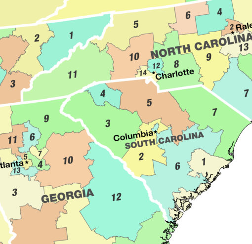 United States 2024 Congressional Districts Wall Map by MapShop - Image 2