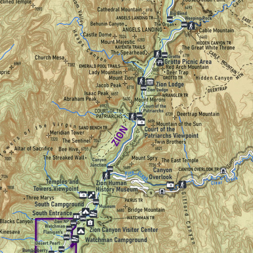 Zion National Park Wall Map by MapShop - Image 2
