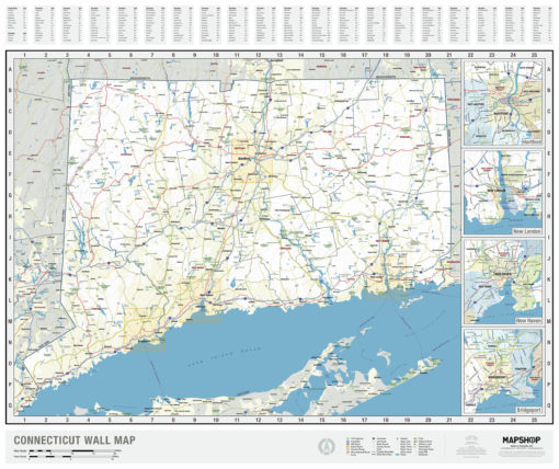 Connecticut State Wall Map by MapShop