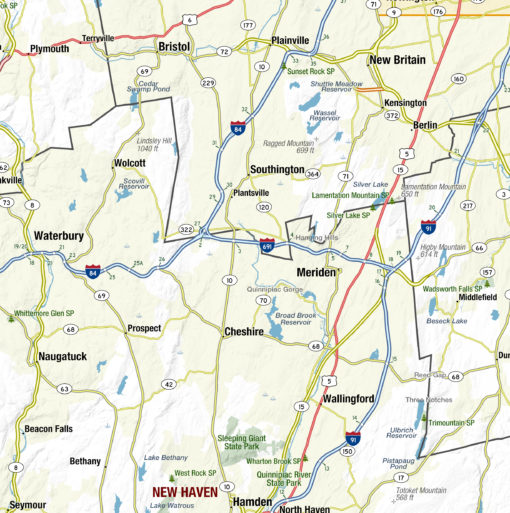 Connecticut State Wall Map by MapShop - Image 2