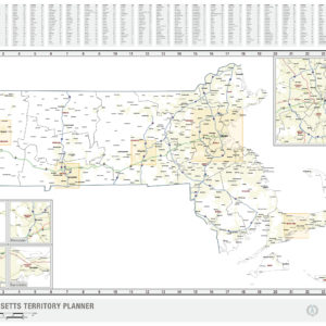 Massachusetts Territory Planner Wall Map by MapShop