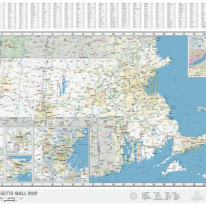 Massachusetts State Wall Map by MapShop