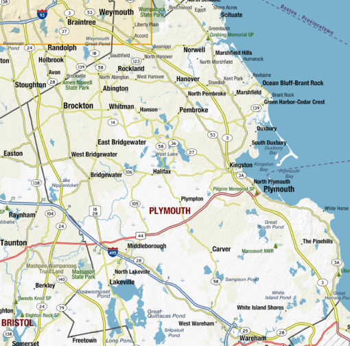 Massachusetts State Wall Map by MapShop - Image 2