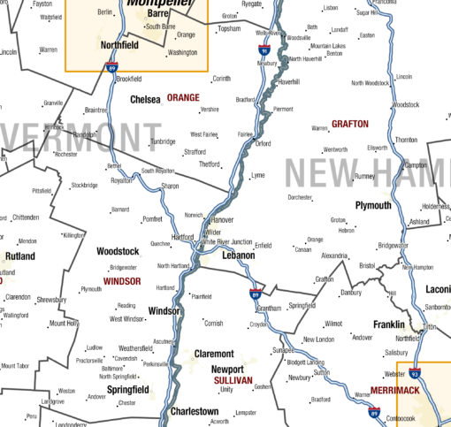 New England Territory Planner Wall Map by MapShop - Image 2