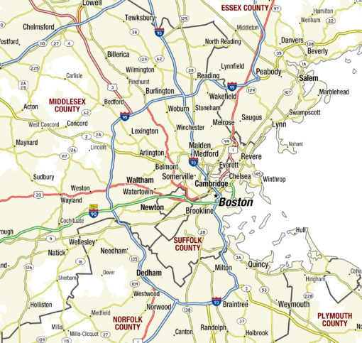 New England Territory Planner Wall Map by MapShop - Image 3