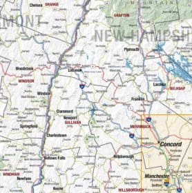 New England Regional Wall Map by MapShop - The Map Shop