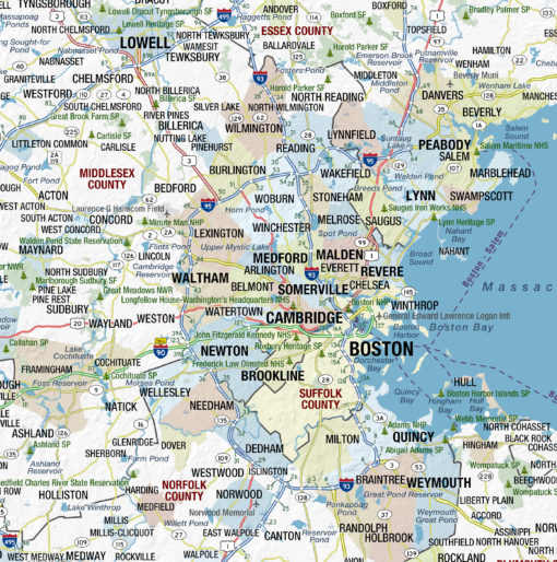 New England Regional Wall Map by MapShop - Image 3