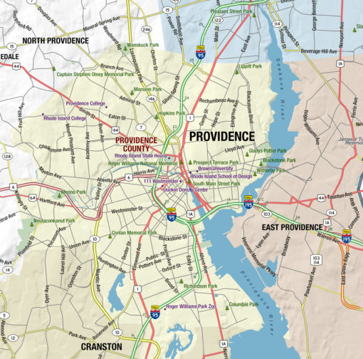 Rhode Island State Wall Map by MapShop - Image 3