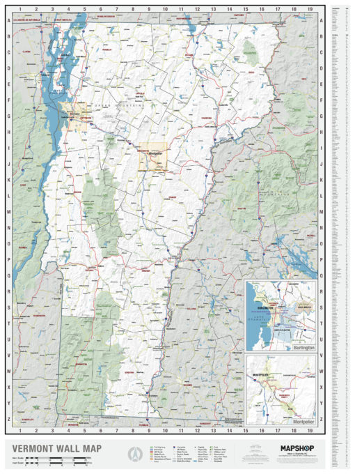 Vermont Wall Map by MapShop