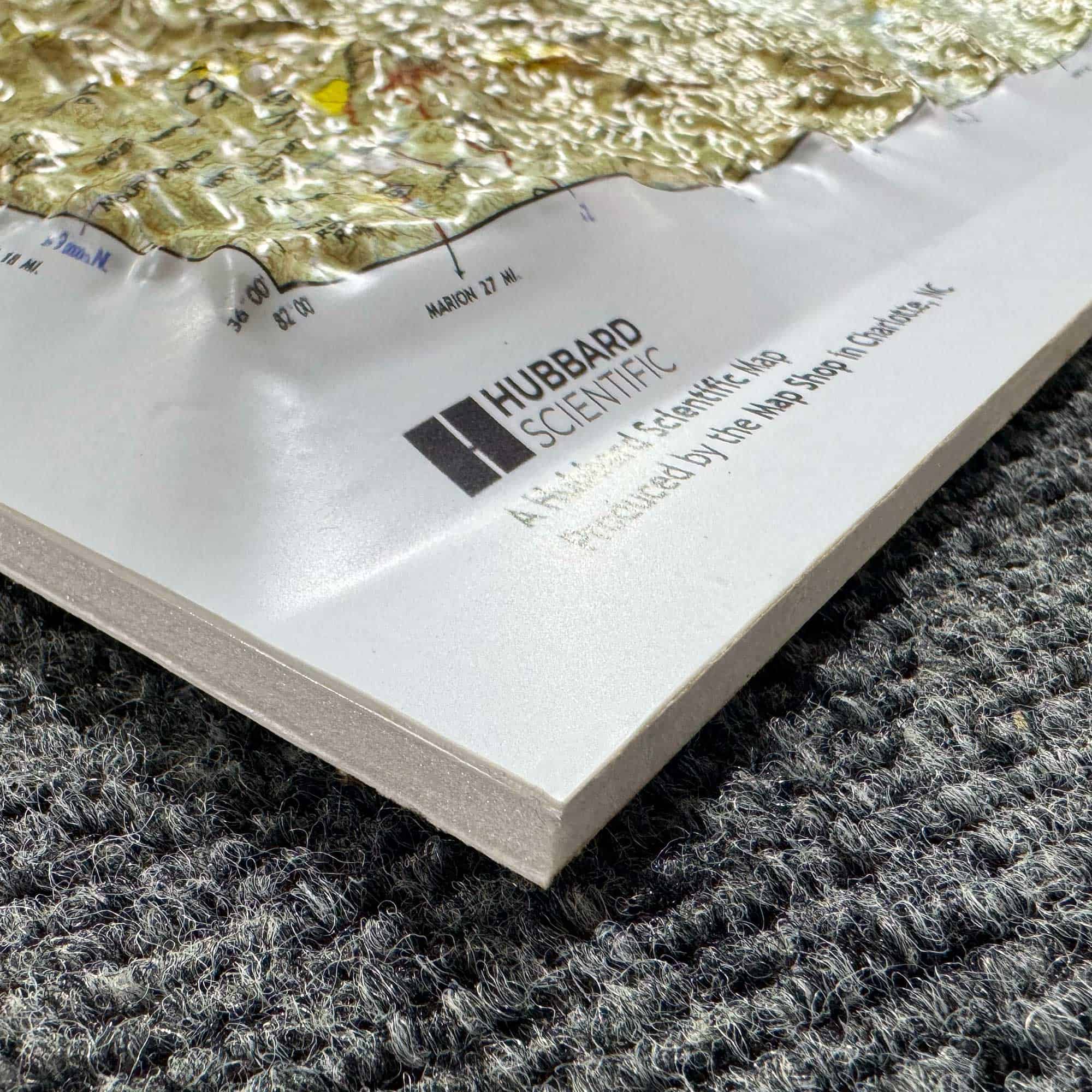 High-quality raised relief finishing options for detailed map presentation and tactile exploration. Perfect for educational, decorative, or professional cartography displays.