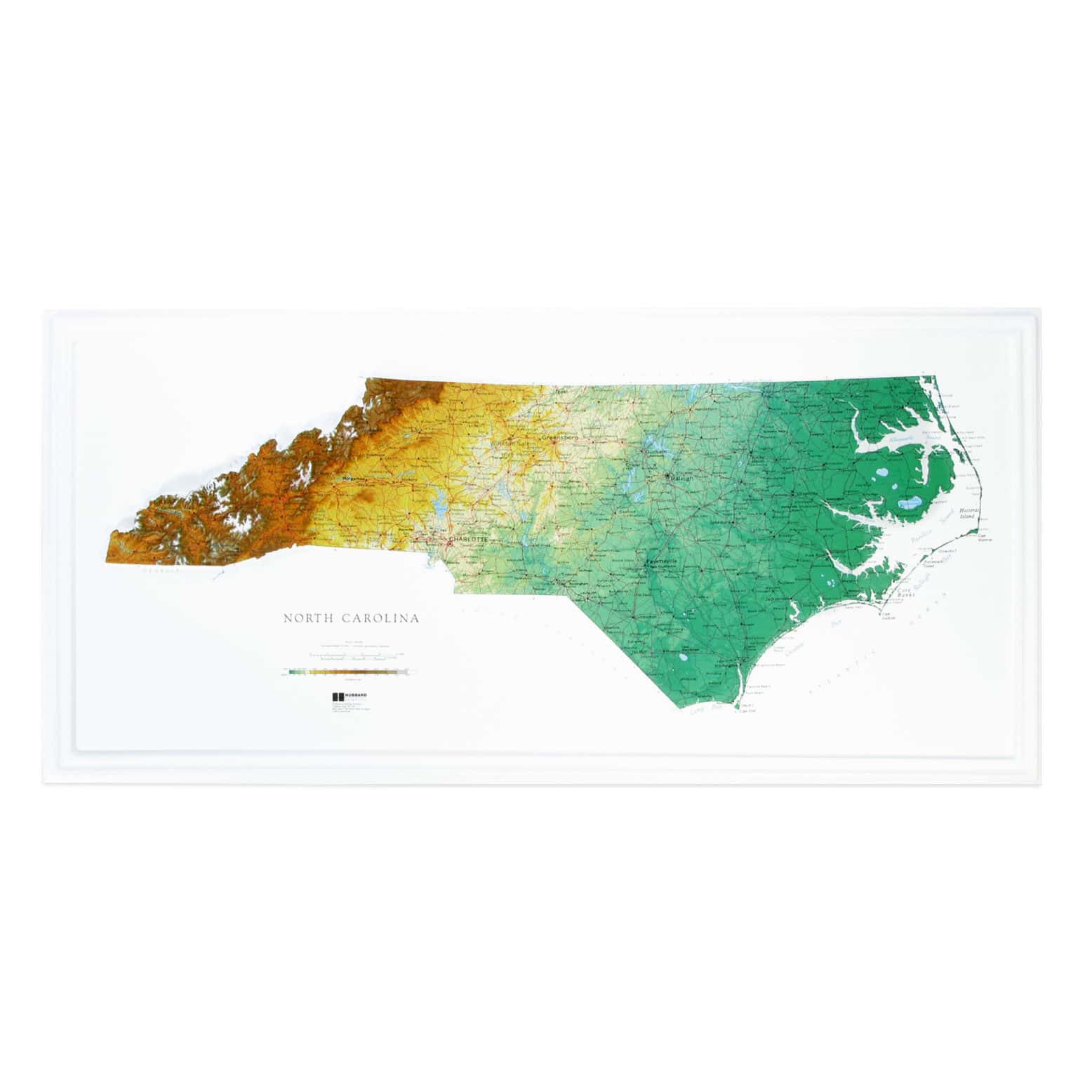 North Carolina Raised Relief Map by Hubbard Scientific - The Map Shop