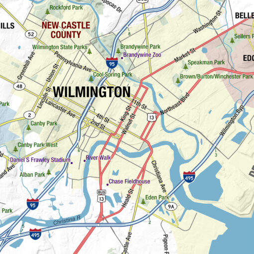 Delaware State Wall Map by MapShop - Image 3