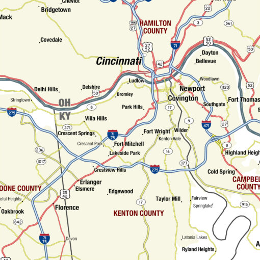 Kentucky Territory Planner Wall Map by MapShop - Image 3