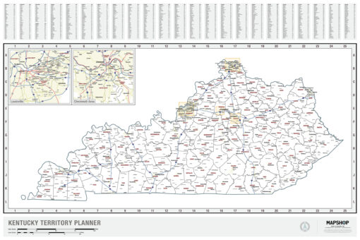 Kentucky Territory Planner Wall Map by MapShop