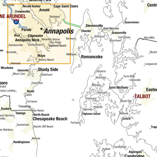Maryland Territory Planner Wall Map by MapShop - Image 2