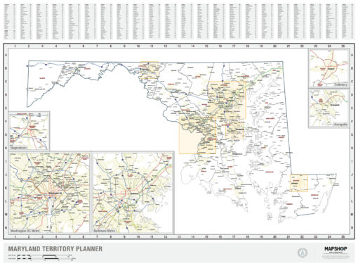 Maryland Territory Planner Wall Map by MapShop