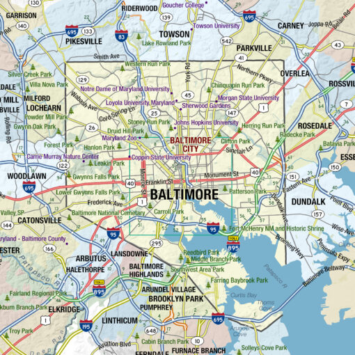 Maryland State Wall Map by MapShop - Image 3