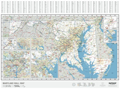 Maryland State Wall Map by MapShop
