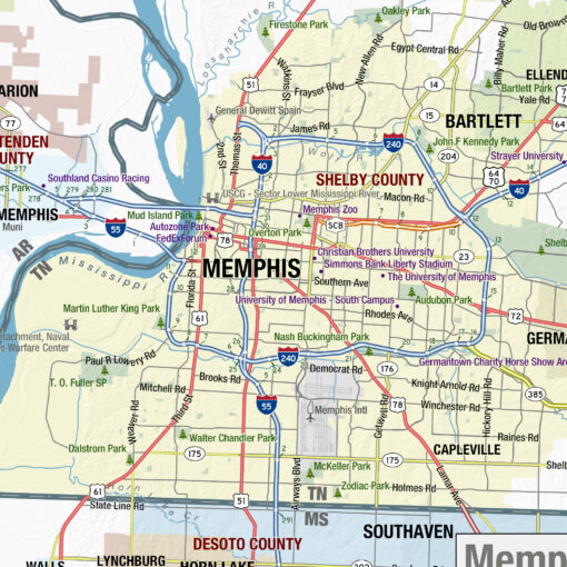 Tennessee State Wall Map by MapShop - Image 3