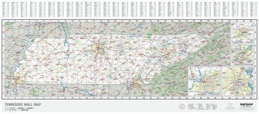 Tennessee State Wall Map by MapShop