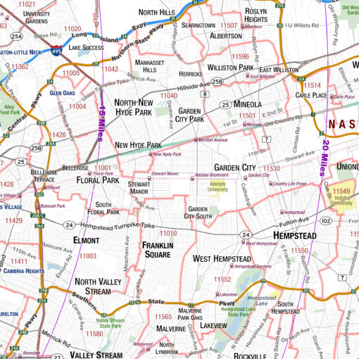New York City, NY 25-Mile Radius Wall Map by MapShop - Image 2