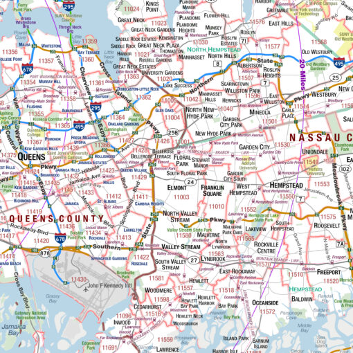 New York City, NY 50-Mile Radius Wall Map by MapShop - Image 2