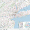 New York City, NY 50-Mile Radius Wall Map by MapShop