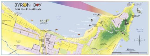 Byron Bay, Australia Traveler's Map by Inspirit Cartographics